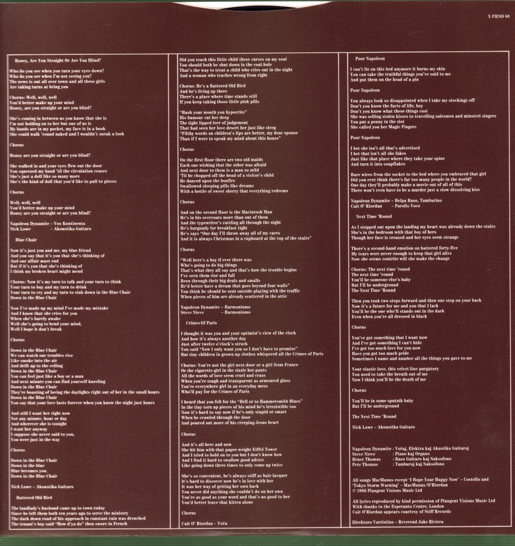 Elvis Costello And The Attractions - Blood & Chocolate - Lp