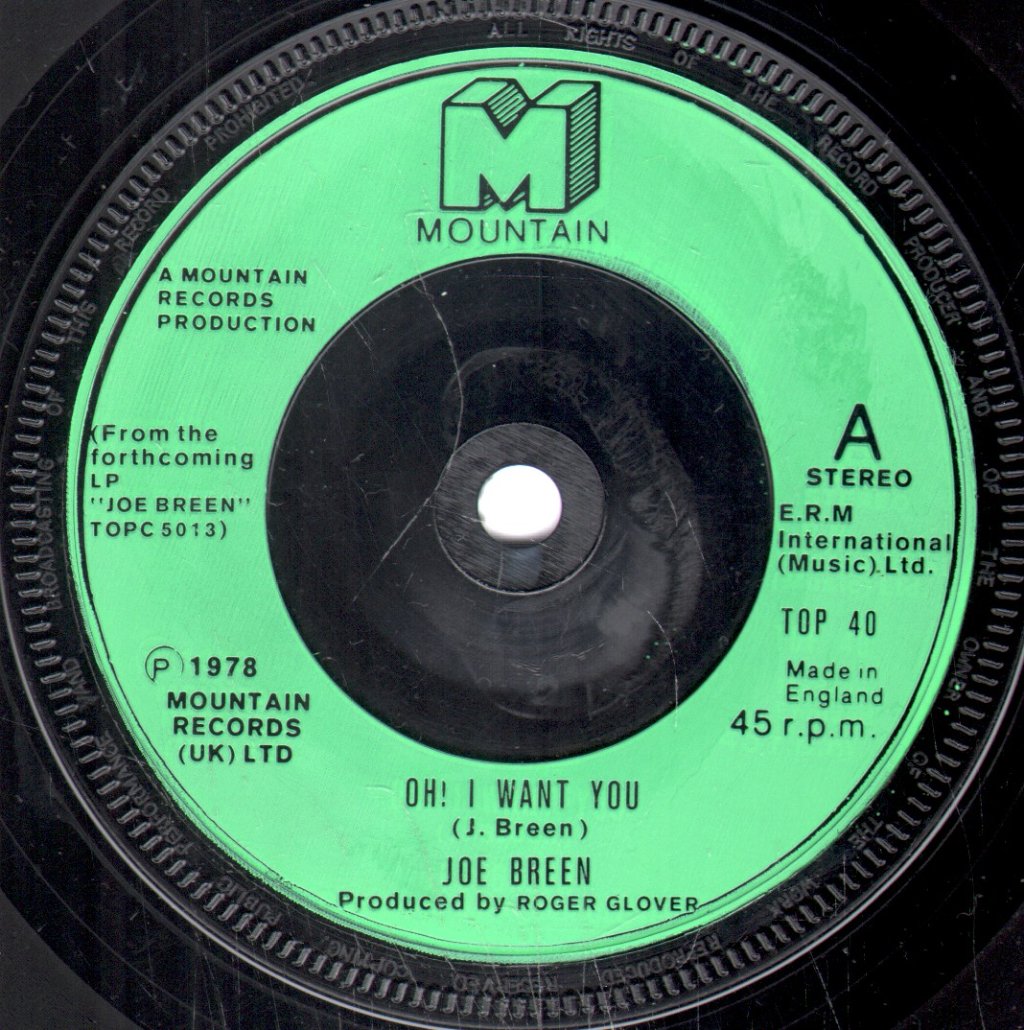 Joe Breen - Oh I Want You - 7 Inch