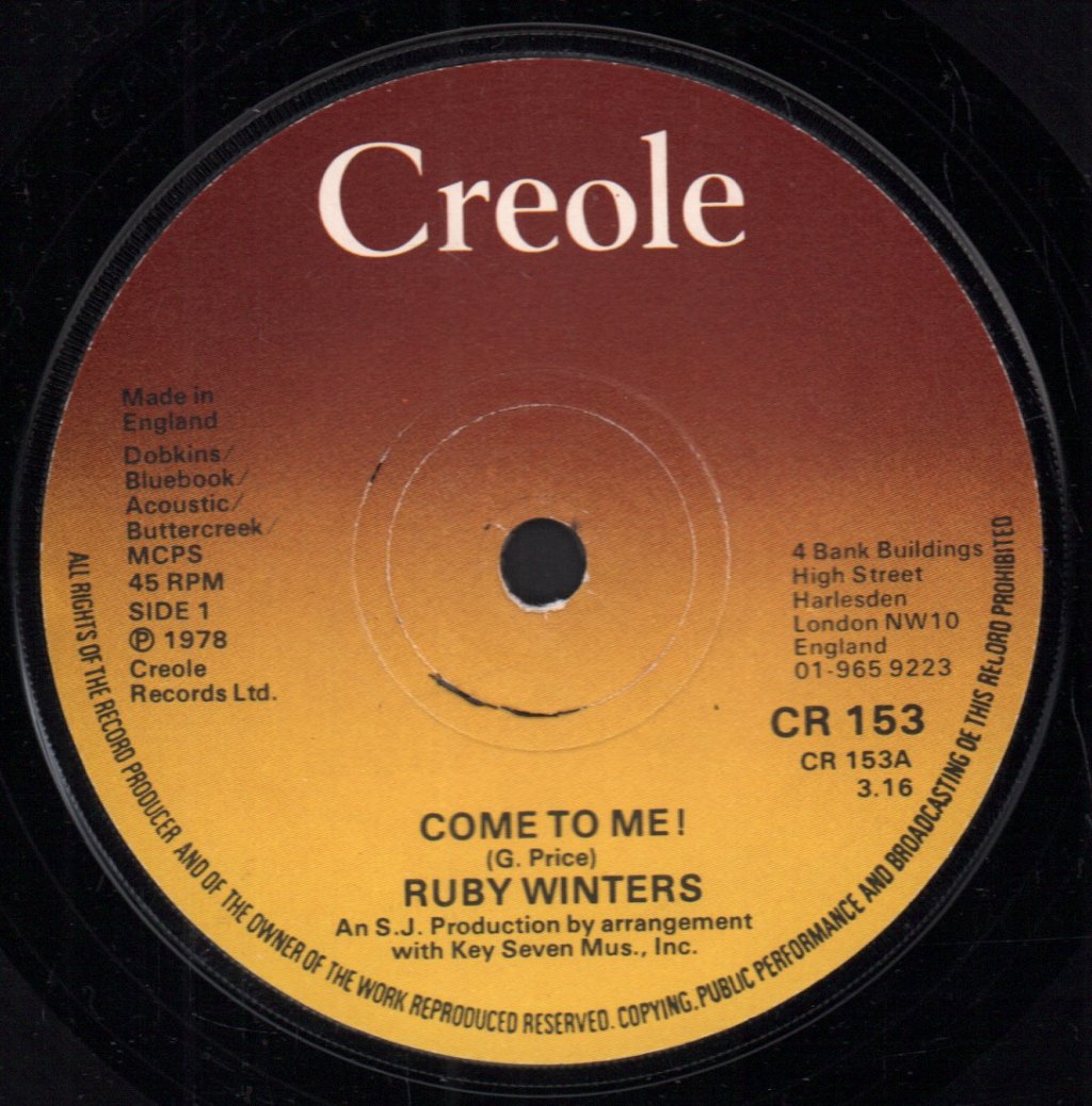 Ruby Winters - Come To Me - 7 Inch