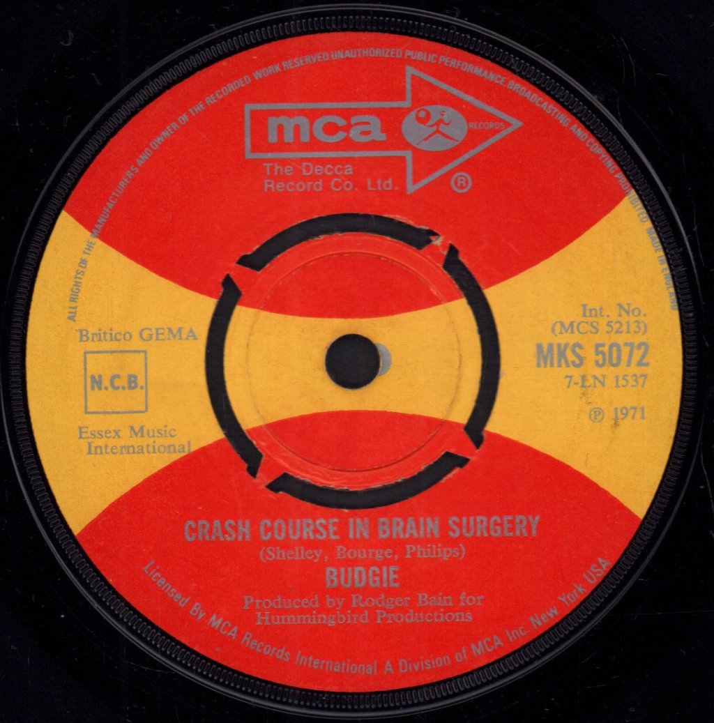 Budgie - Crash Course In Brain Surgery - 7 Inch