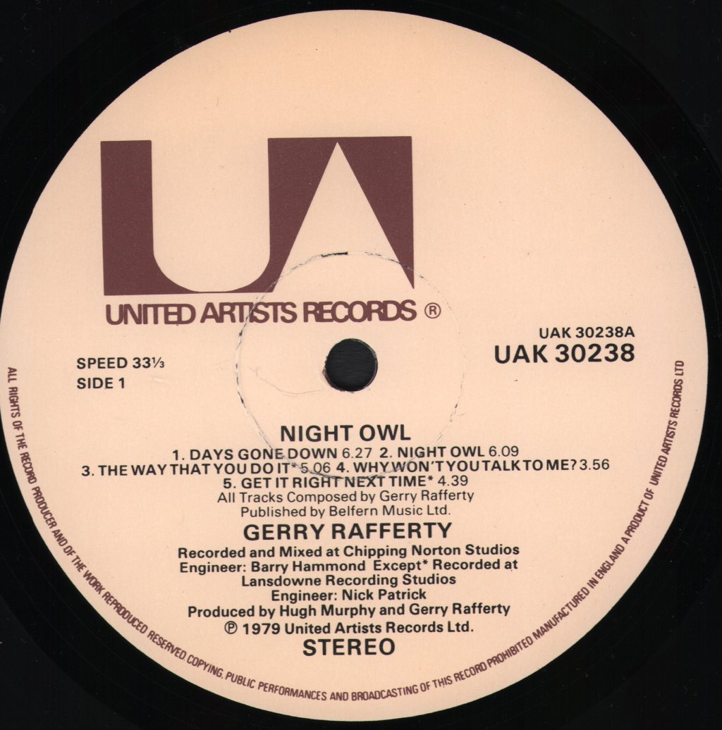 Gerry Rafferty - Night Owl - Lp