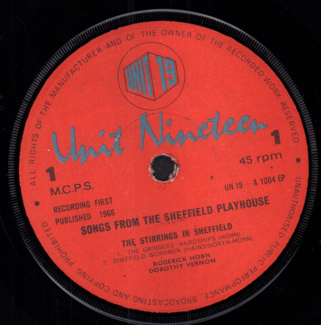 Roderick Horn and Dorothy Vernon - Songs From The Sheffield Playhouse - 7 Inch