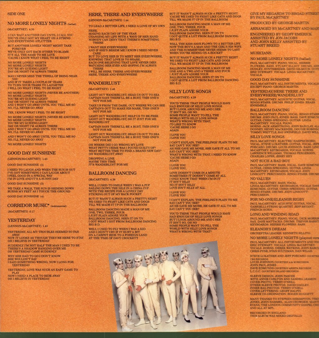Paul McCartney - Give My Regards To Broad Street - Lp