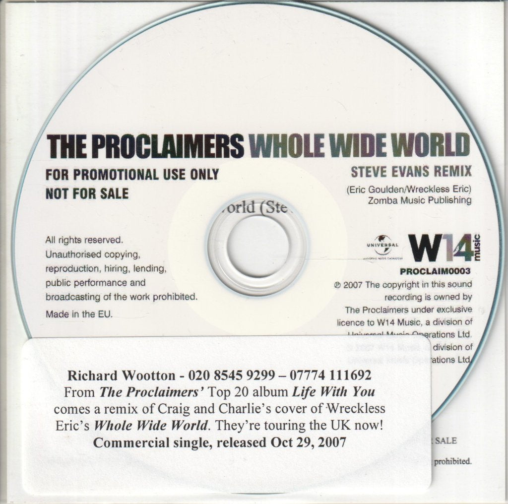 Proclaimers - Whole Wide World - Cdr