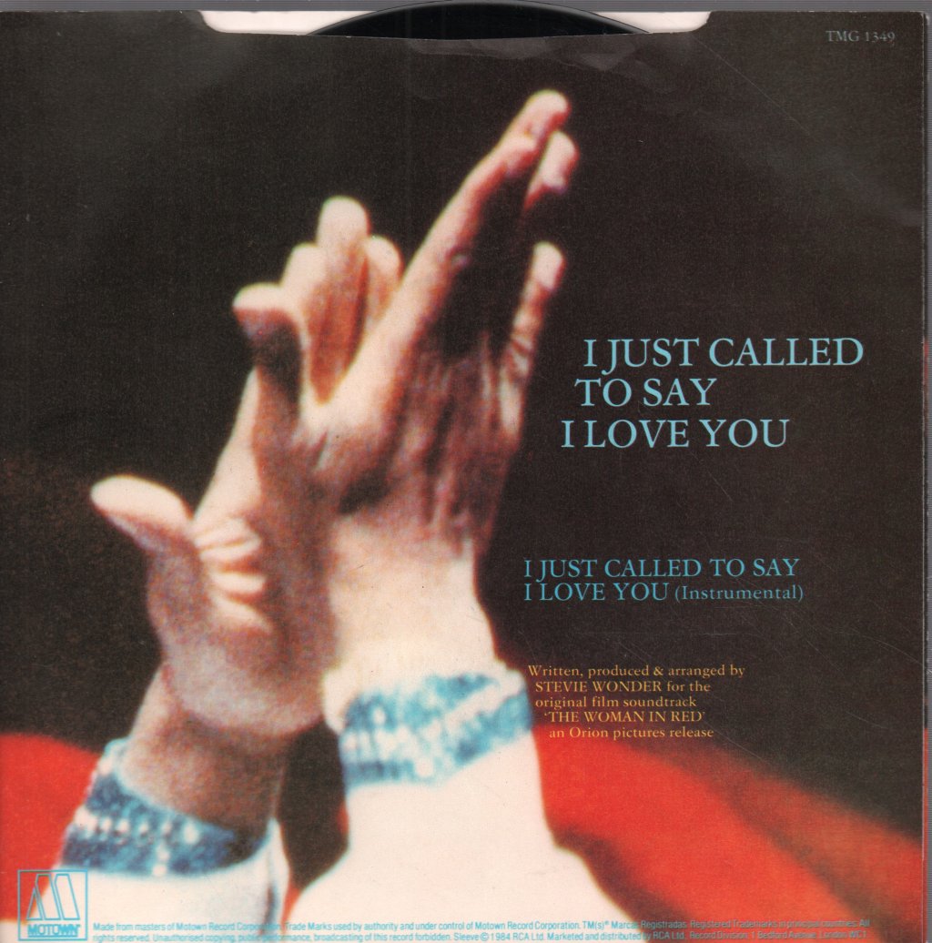 Stevie Wonder - I Just Called To Say I Love You - 7 Inch