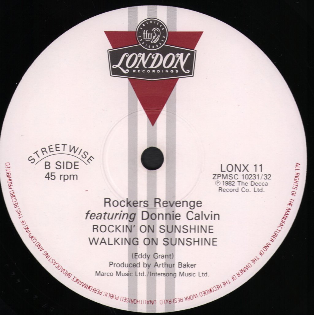Rockers Revenge Featuring Donnie Calvin - Walking On Sunshine - 12 Inch