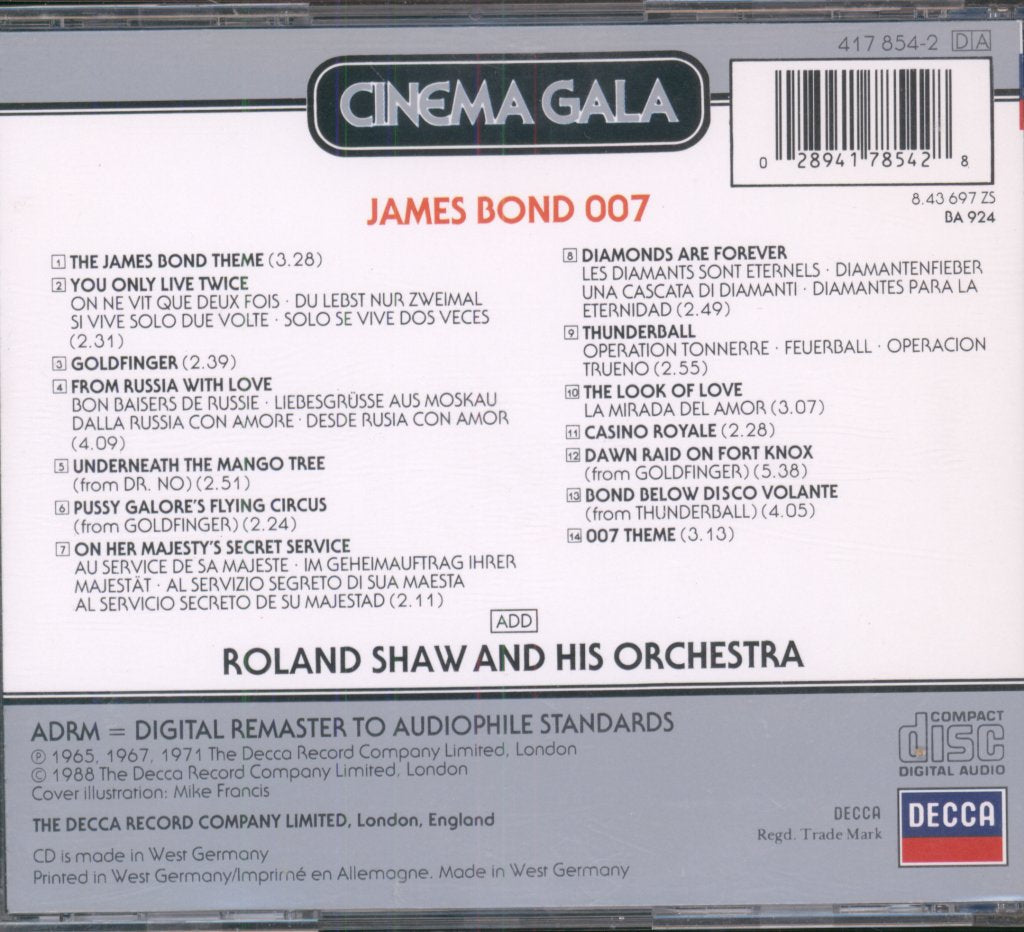 Roland Shaw Orchestra - James Bond 007 - Cd