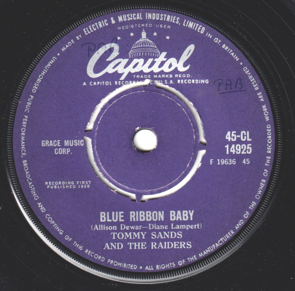 tommy sands and the raiders - Blue Ribbon Baby - 7 Inch