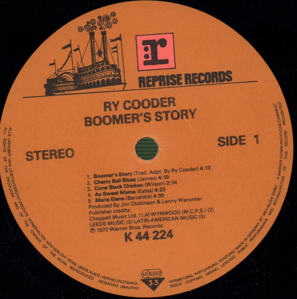 Ry Cooder - Boomer's Story - Lp