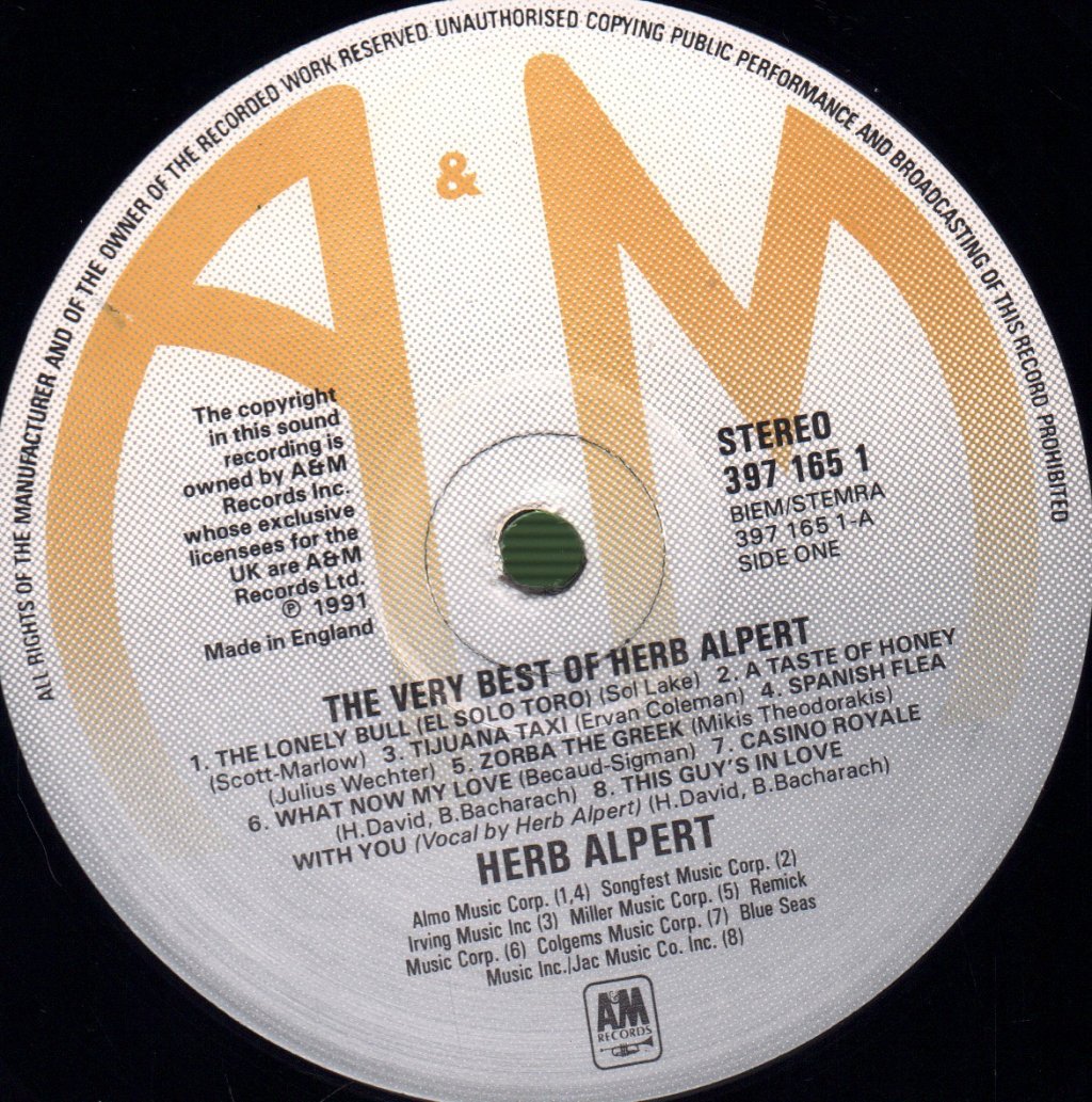 Herb Alpert - Very Best Of - Lp