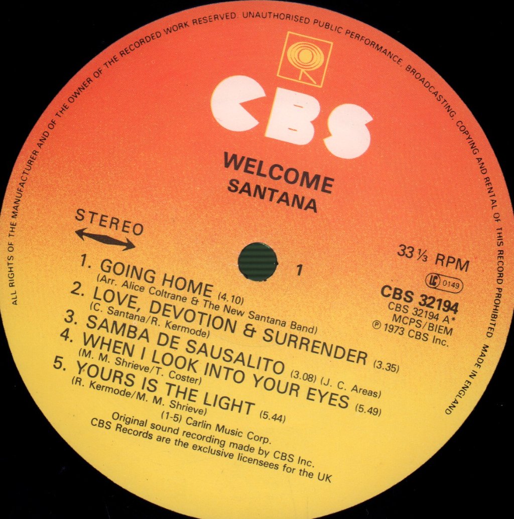 Santana - Welcome - Lp