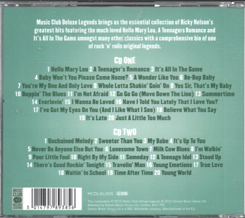 Ricky Nelson - Hello Mary Lou - The Collection - Double Cd