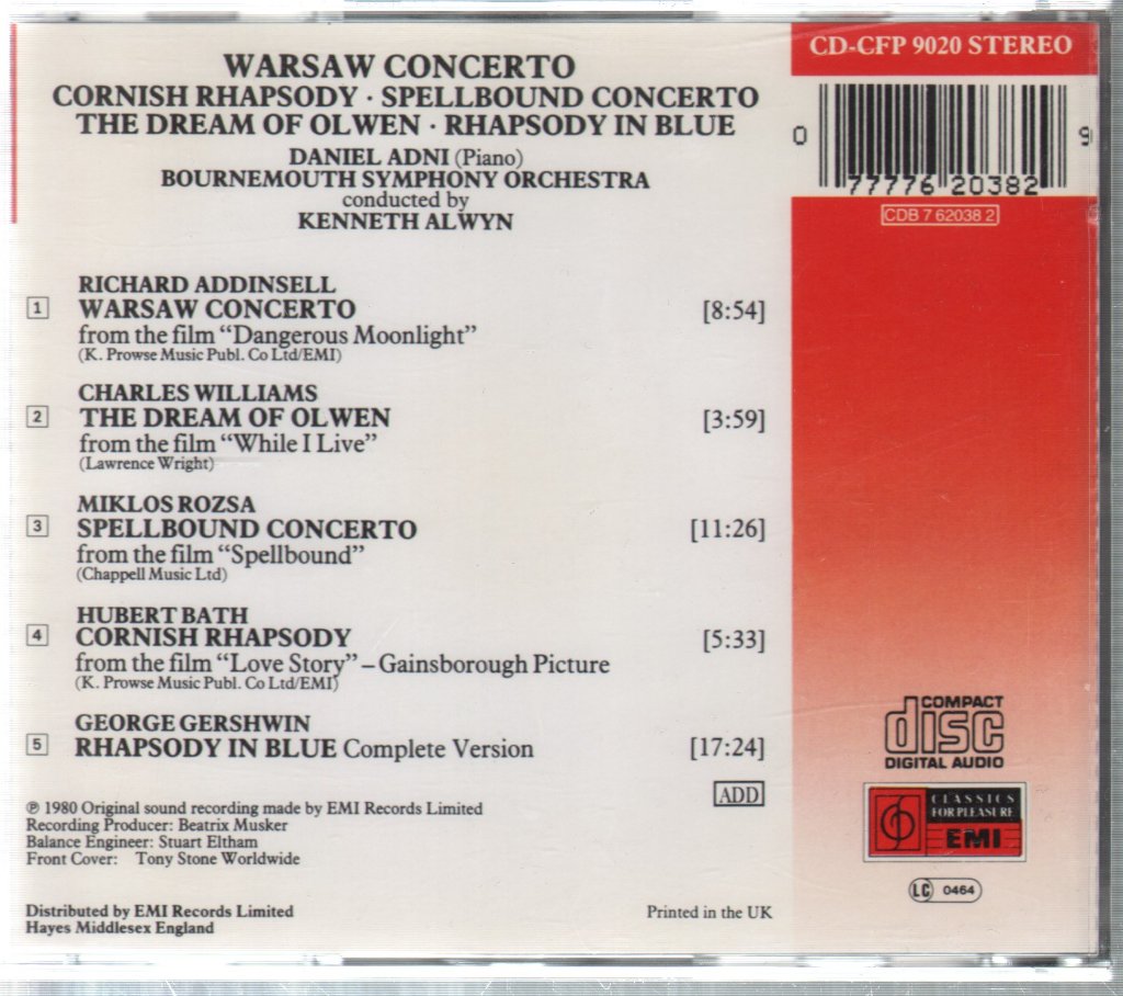 Bournemouth Symphony Orchestra - Warsaw Concerto And Other Film Themes - Cd