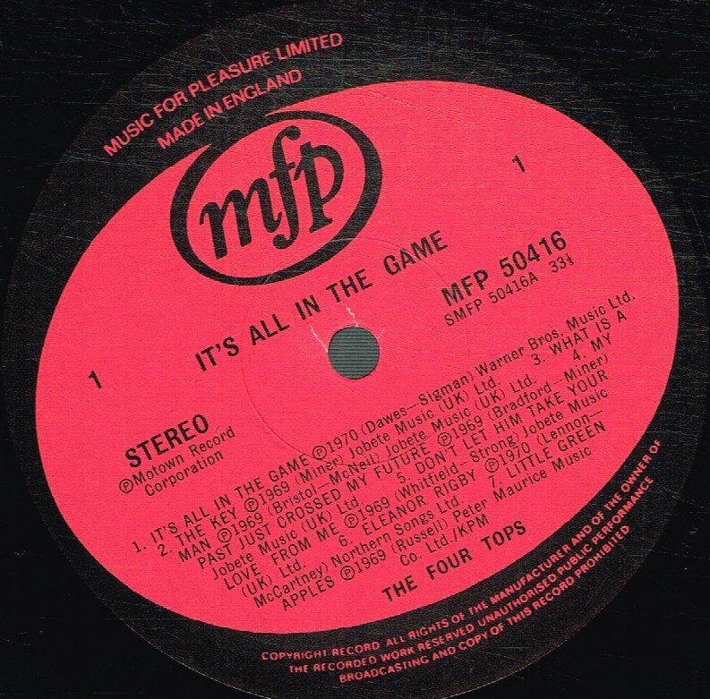 Four Tops - It's All In The Game - Lp