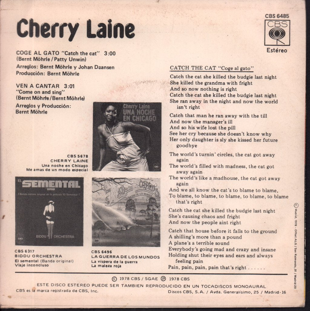 Cherry Laine - Catch The Cat - 7 Inch
