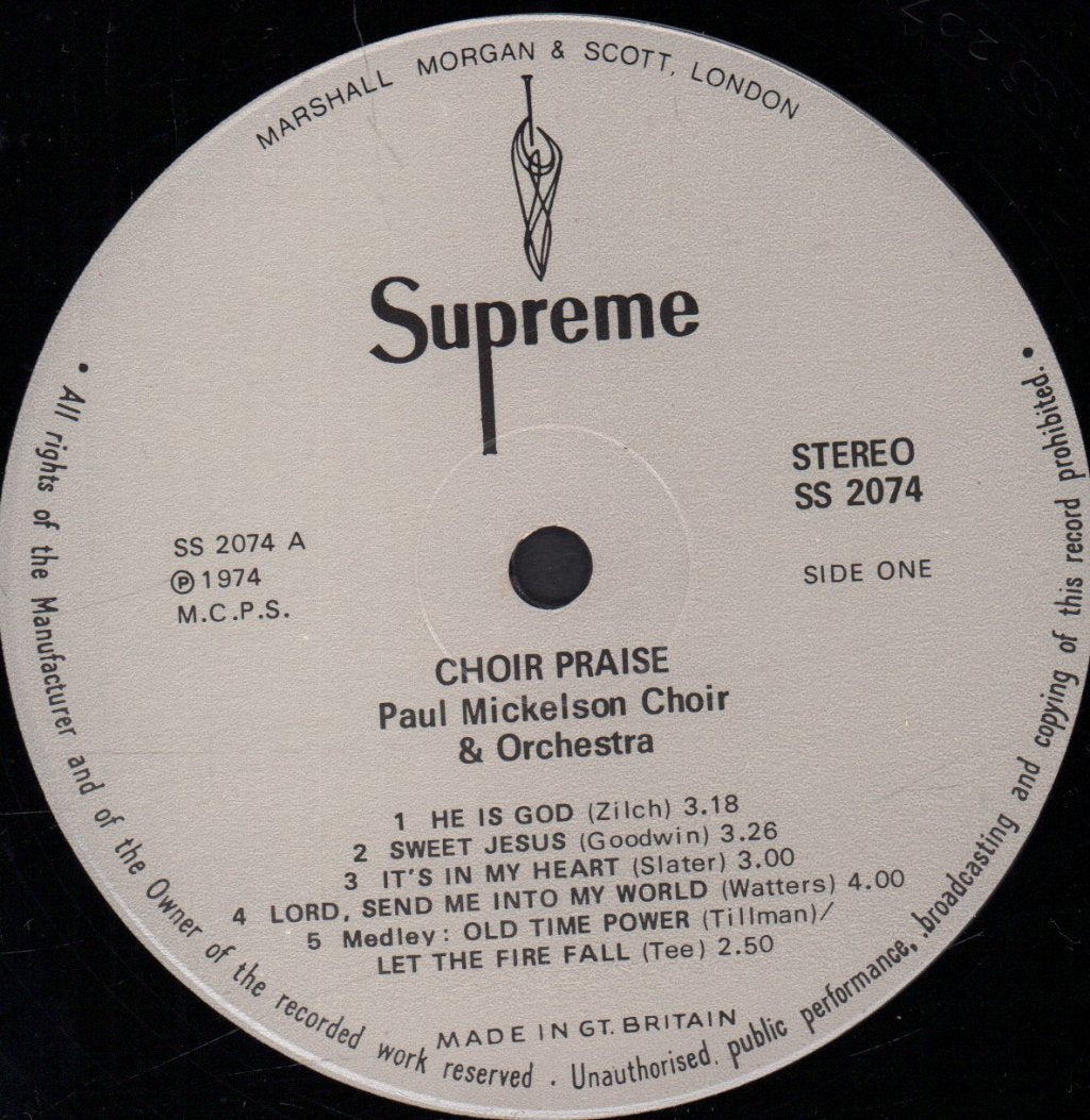 paul mickelson choir and orchestra - choir praise - Lp