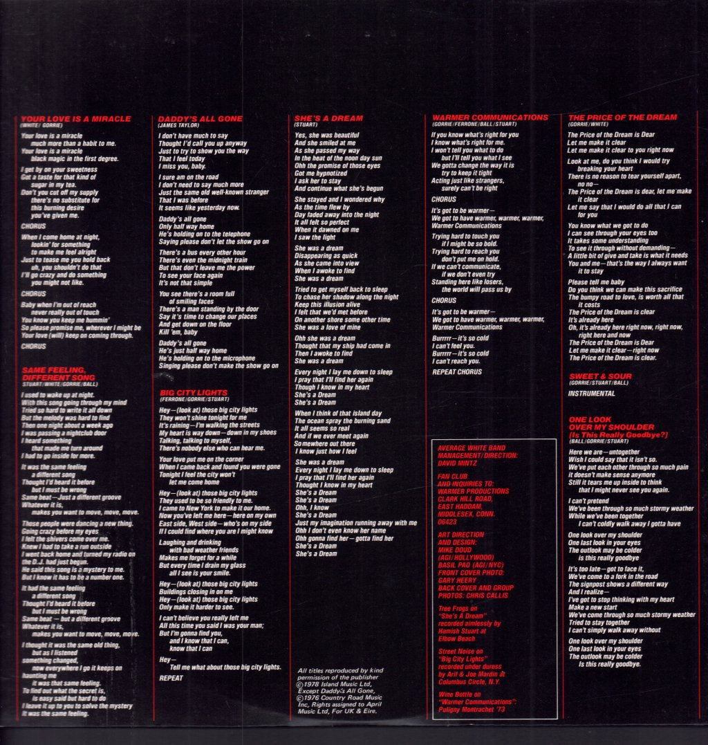 Average White Band - Warmer Communications - Lp
