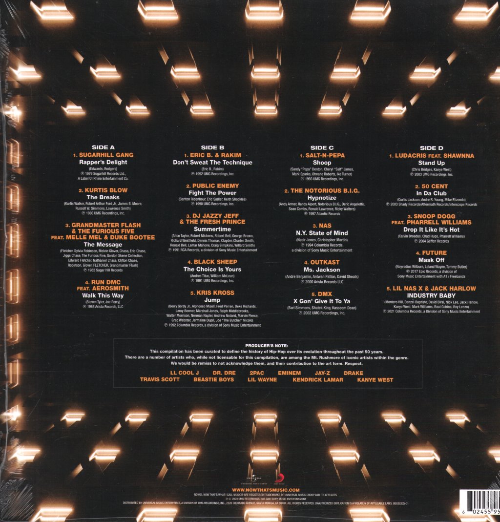 Various Artists - Now That's What I Call Hip-Hop At 50 - Double Lp