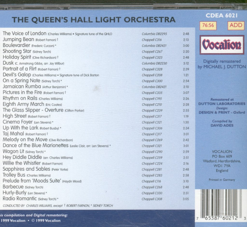 Queen's Hall Light Orchestra - Queen's Hall Light Orchestra - Cd