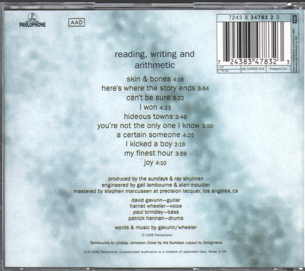Sundays - Reading Writing And Arithmetic - Cd