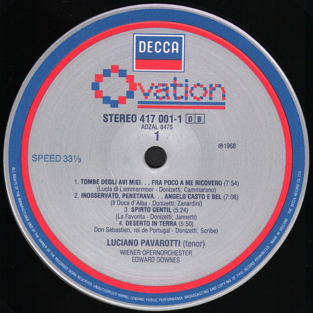 Luciano Pavarotti - Verdi And Donizetti Arias - Lp