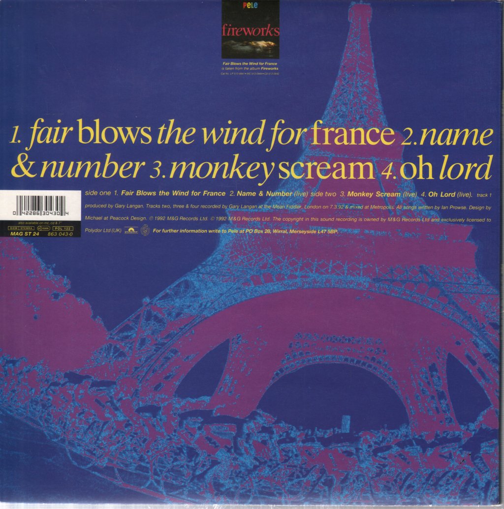 Pele - Fair Blows The Wind For France - 10 Inch
