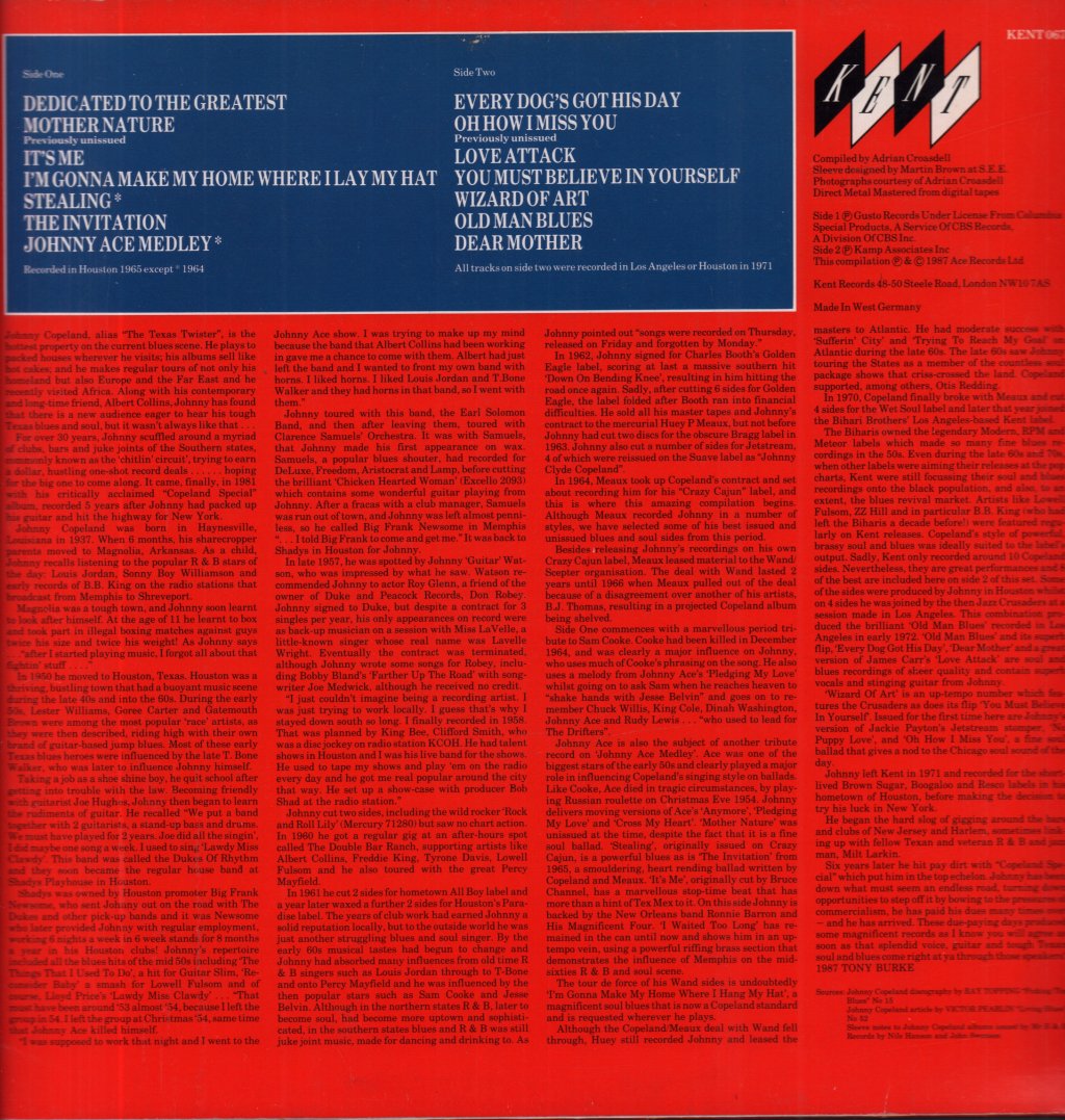 Johnny Copeland - Dedicated To The Greatest - Lp