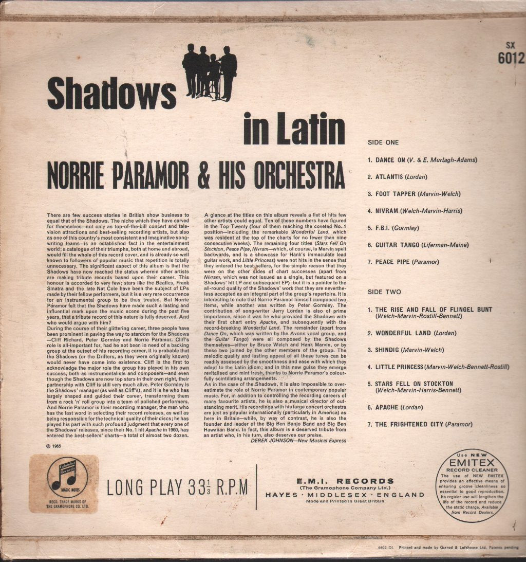 Norrie Paramor And His Orchestra - shadows in latin - Lp