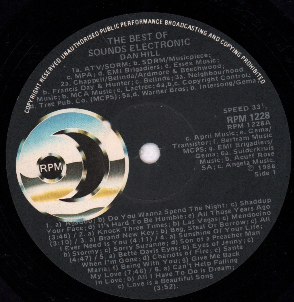 Dan Hill - Best Of Sounds Electronic - Lp