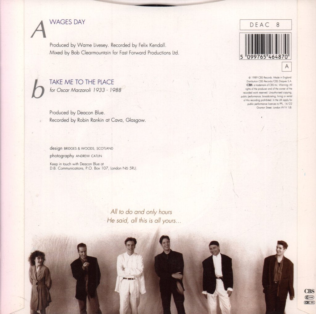 Deacon Blue - Wages Day - 7 Inch