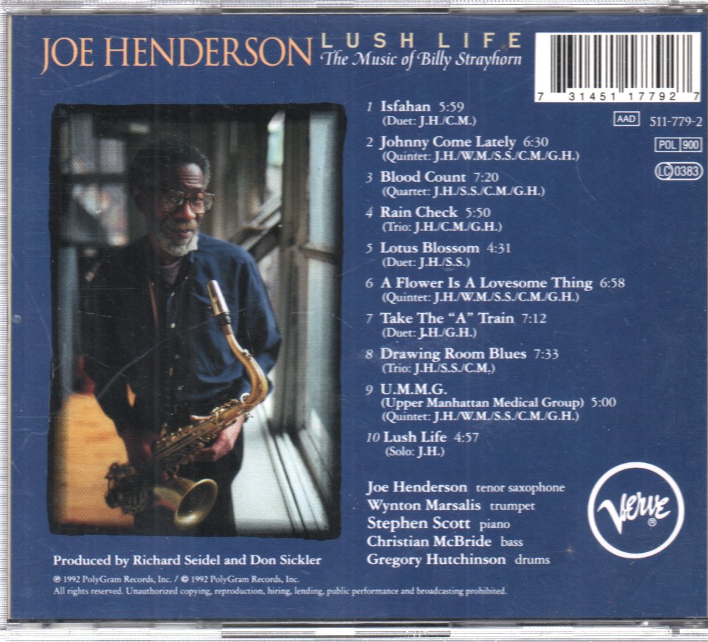 Joe Henderson - Lush Life (The Music Of Billy Strayhorn) - Cd