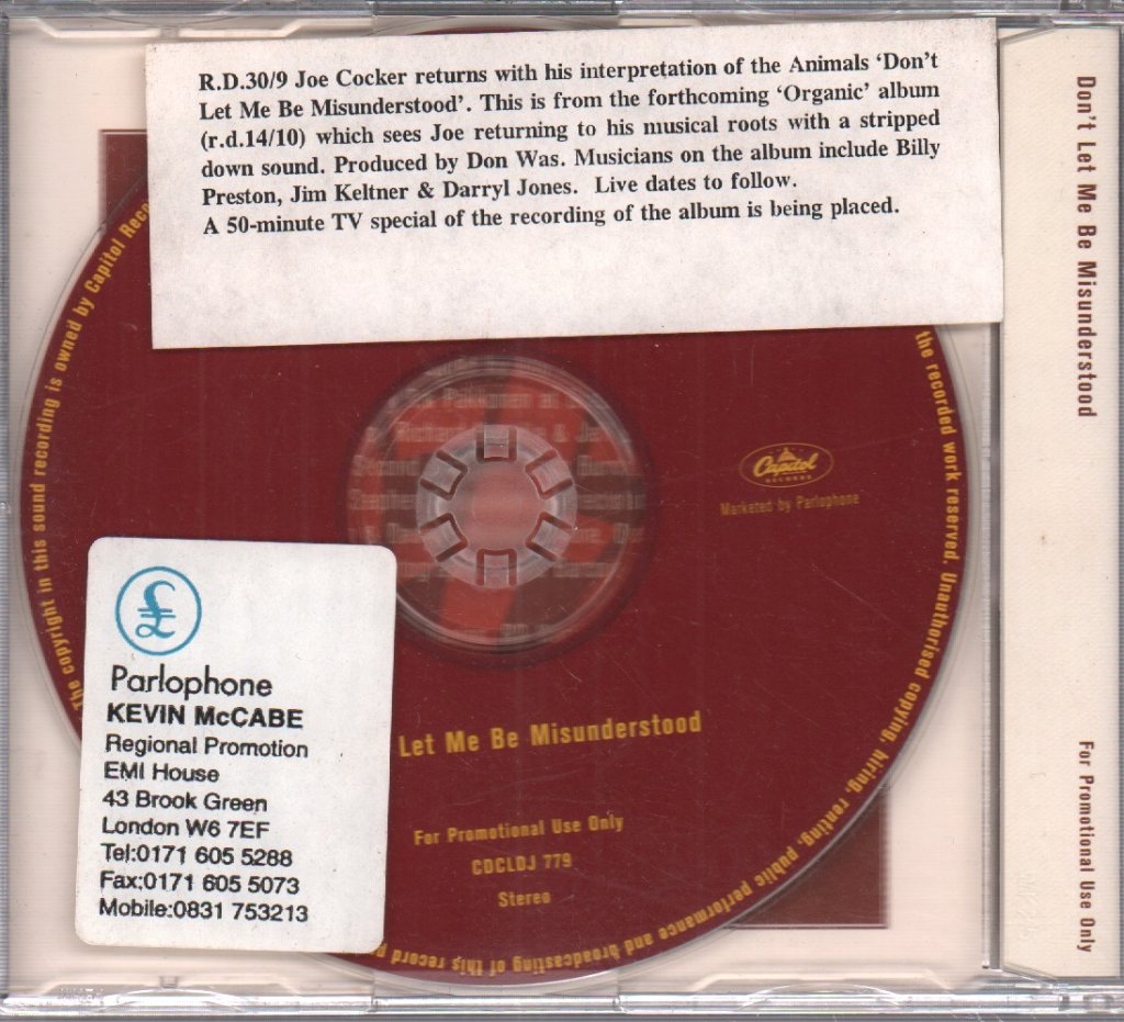 Joe Cocker - Don't Let Me Be Misunderstood - Cd