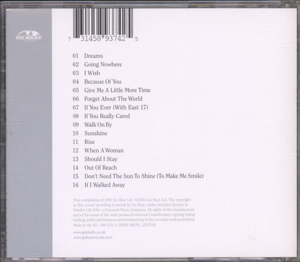 Gabrielle - Dreams Can Come True - Greatest Hits Vol 1 - Cd