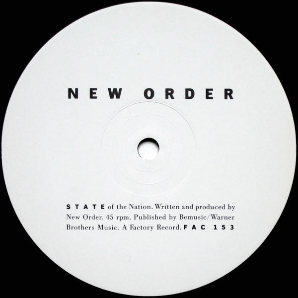 New Order - State Of The Nation / Shame Of The Nation - 12 Inch