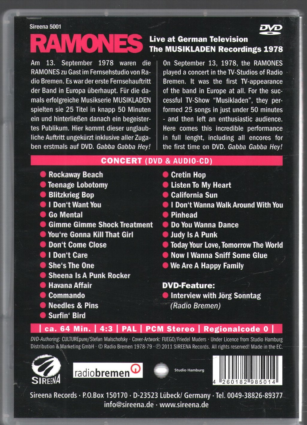 Ramones - Musikladen Recordings 1978 - Cd/Dvd