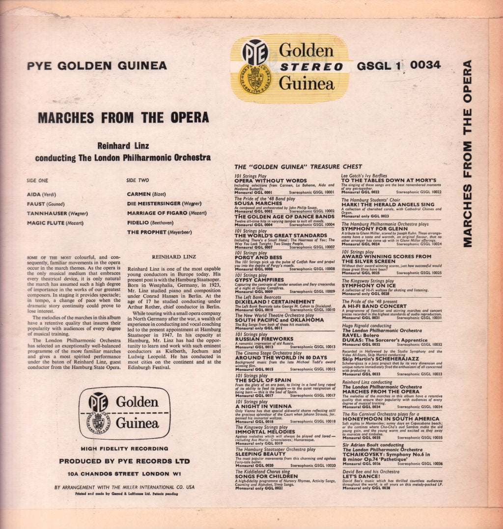 Reinhard Linz - Marches From The Opera - Lp