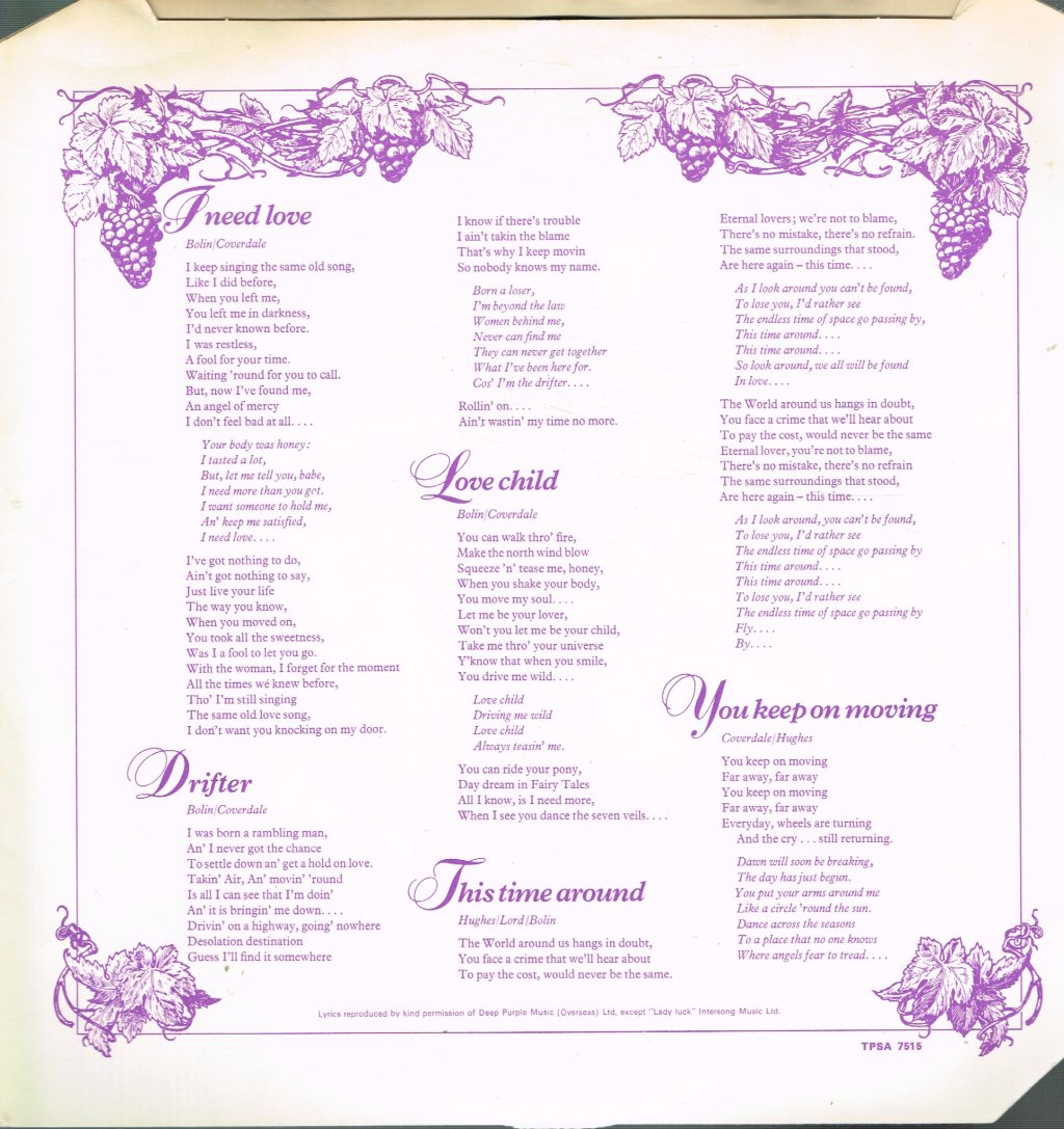 Deep Purple - Come Taste The Band - Lp
