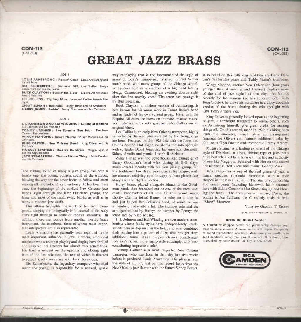 Various Artists - Great Jazz Brass - Lp