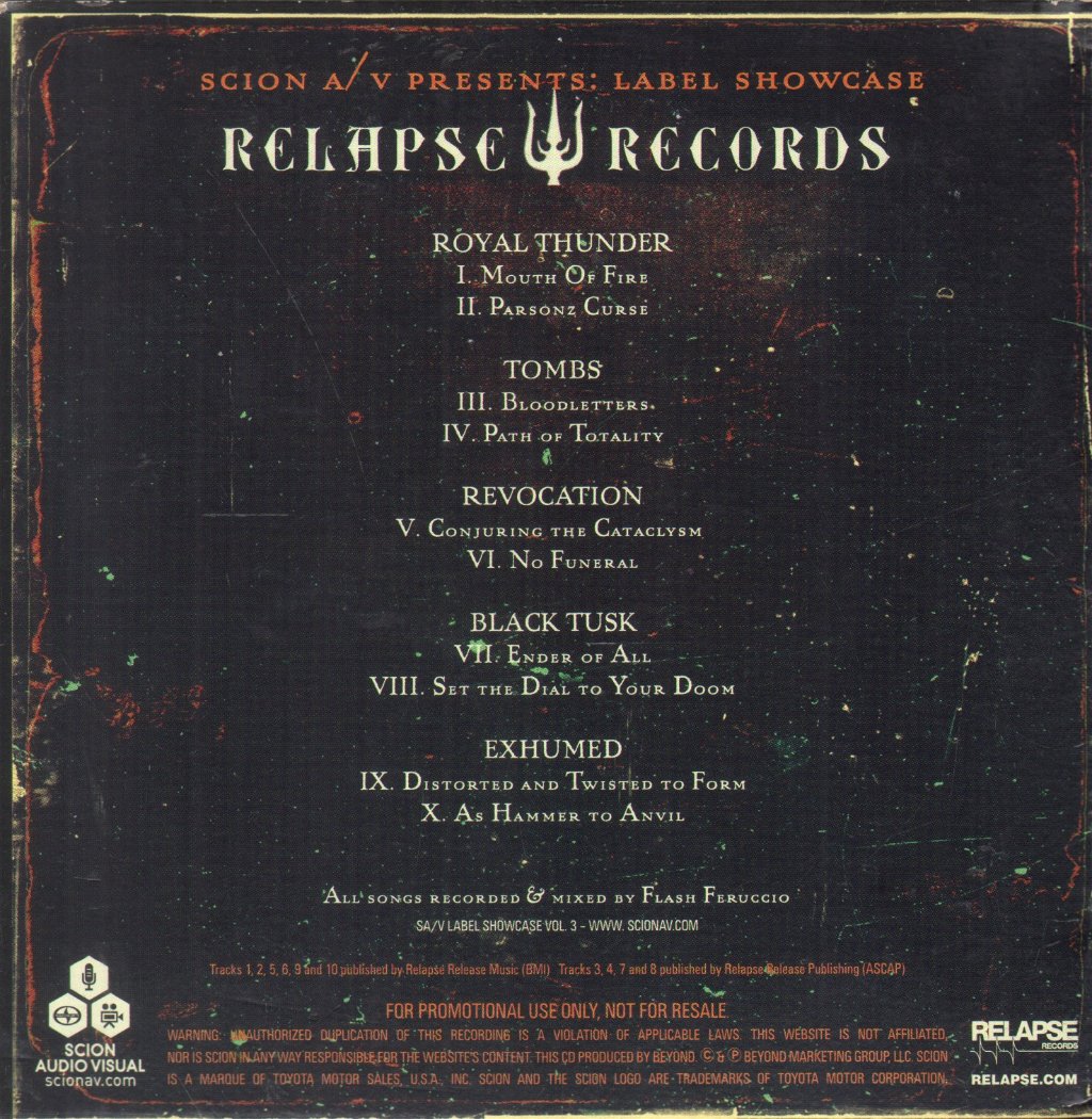 Various Artists - Label Showcase - Relapse Records - Cd