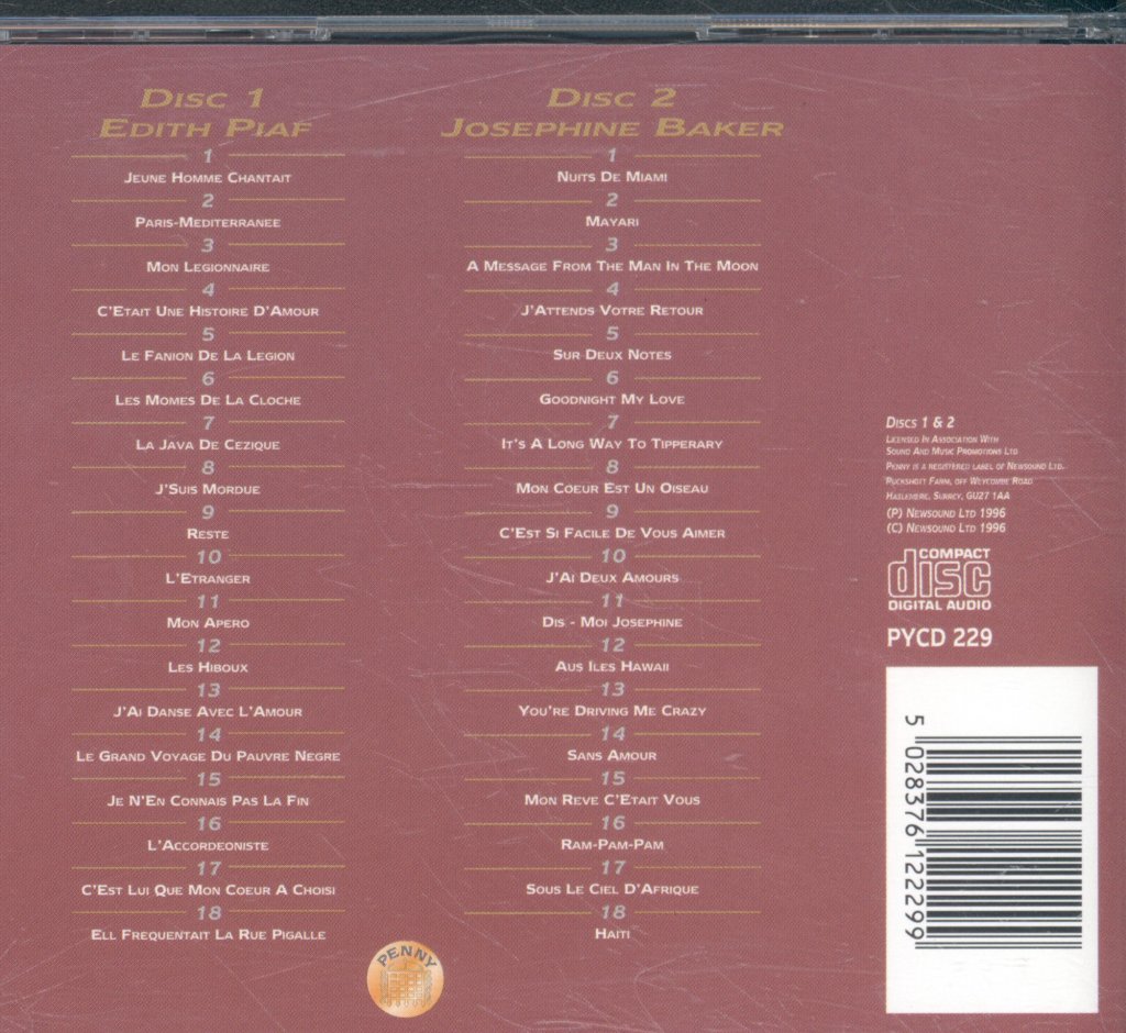 Edith Piaf / Josehine Baker - Essential Collection - Double Cd