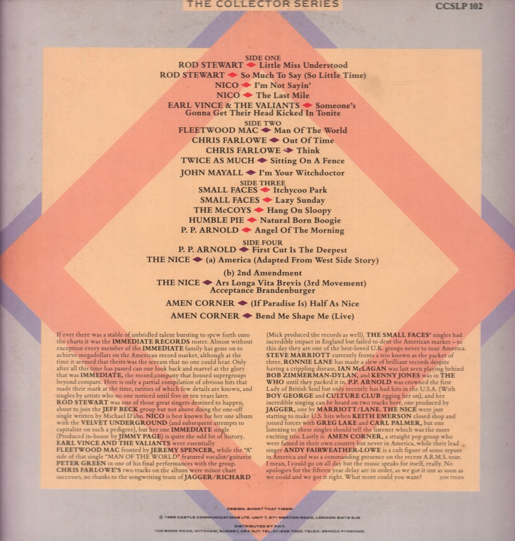 Various Artists - Immediate Singles Collection - Double Lp