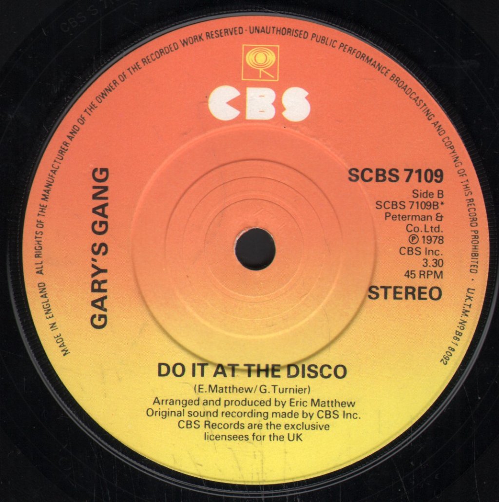 Gary's Gang - Keep On Dancin' - 7 Inch