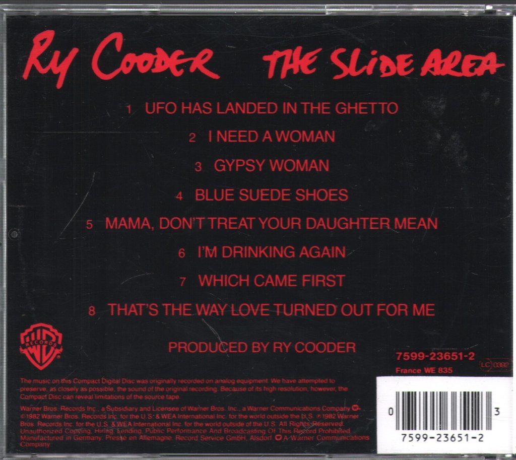 Ry Cooder - Slide Area - Cd
