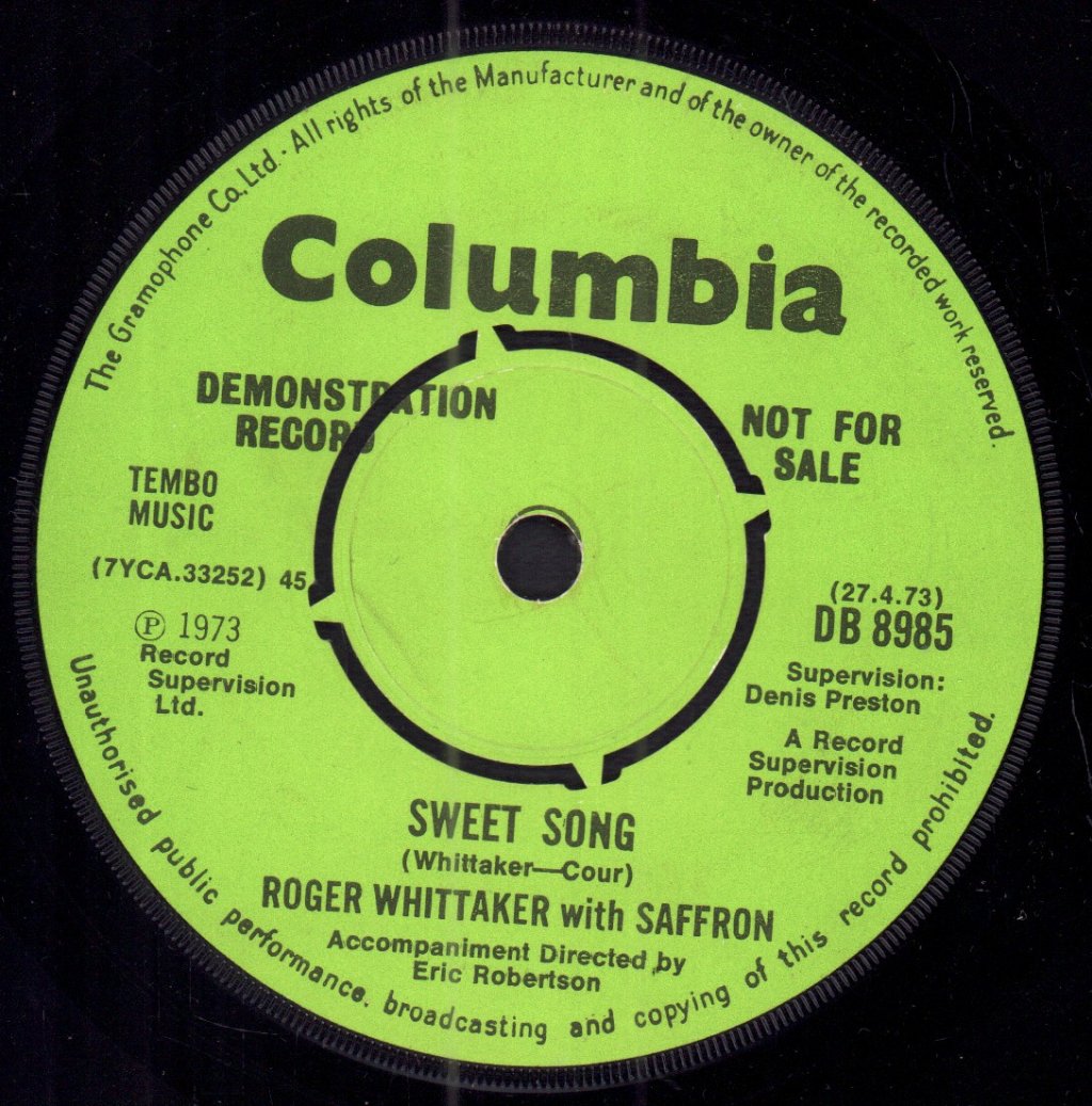 Roger Whittaker With Saffron - Got To Head On Down The Road - 7 Inch
