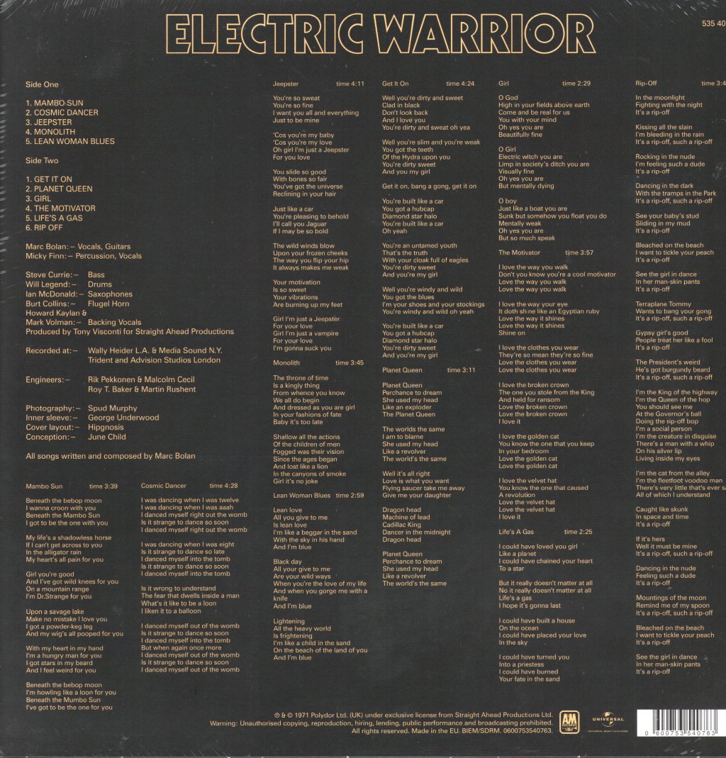 T. Rex - Electric Warrior - Lp