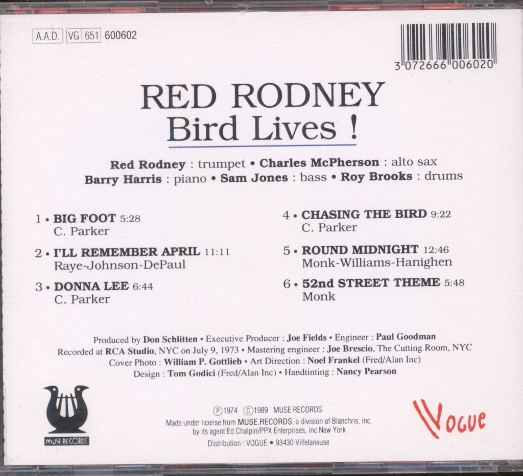 Red Rodney - Bird Lives - Cd