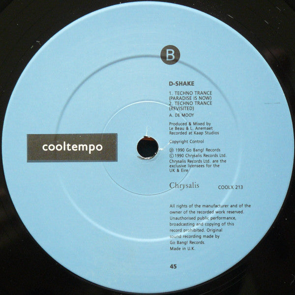 D-Shake - Yaaah / Techno Trance - 12 Inch