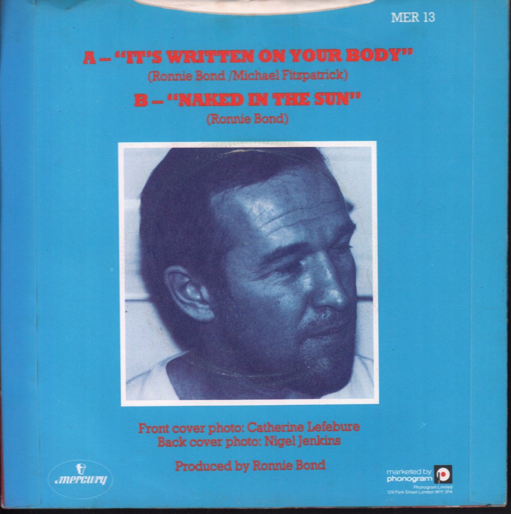 Ronnie Bond - It's Written On Your Body - 7 Inch