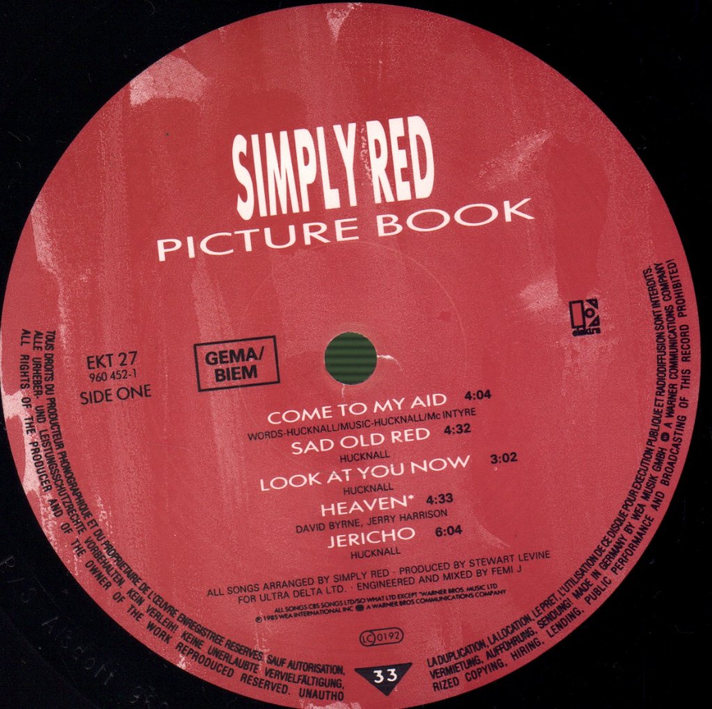 Simply Red - Picture Book - Lp