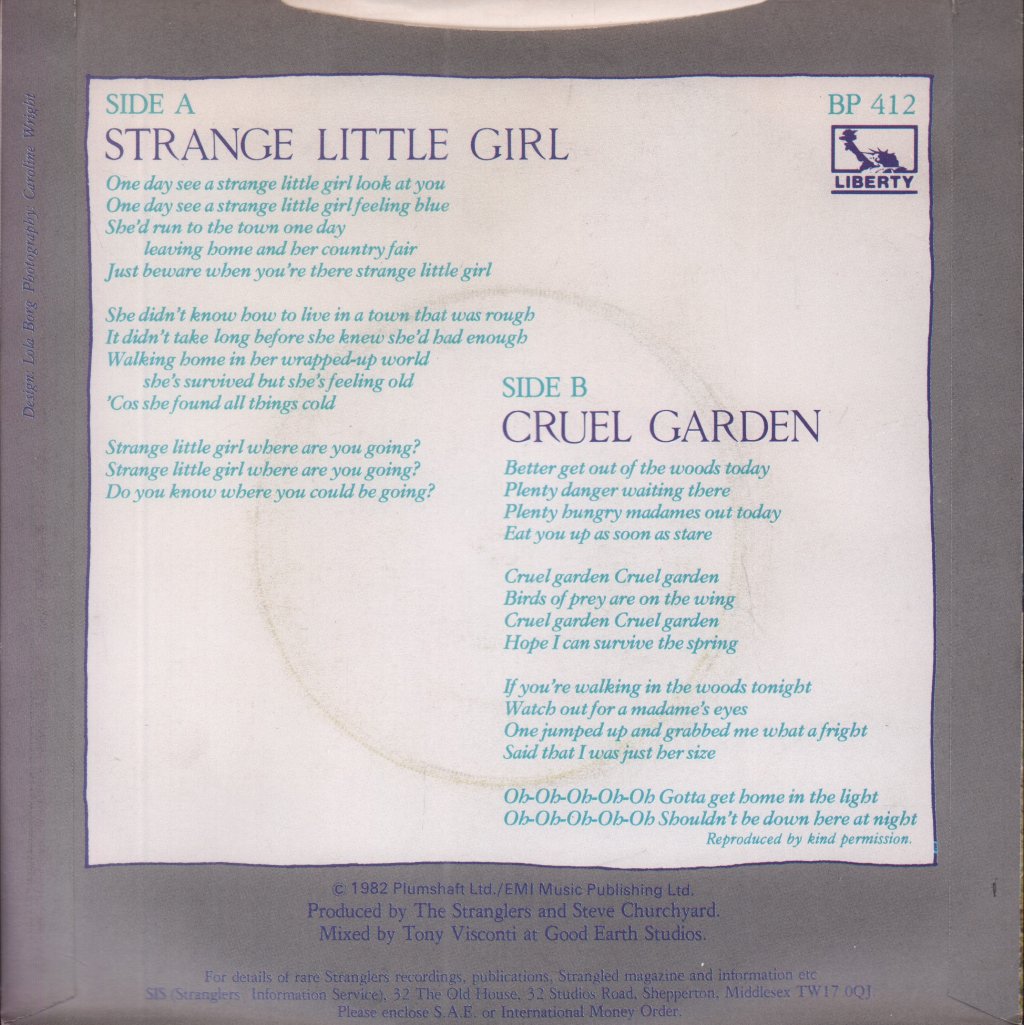 Stranglers - Strange Little Girl - 7 Inch
